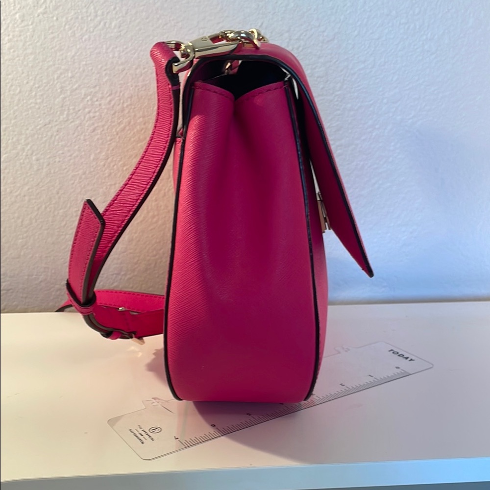 Kate Spade Pink Crossbody Saddle Bag with Silver Hardware - Picture 2 of 5